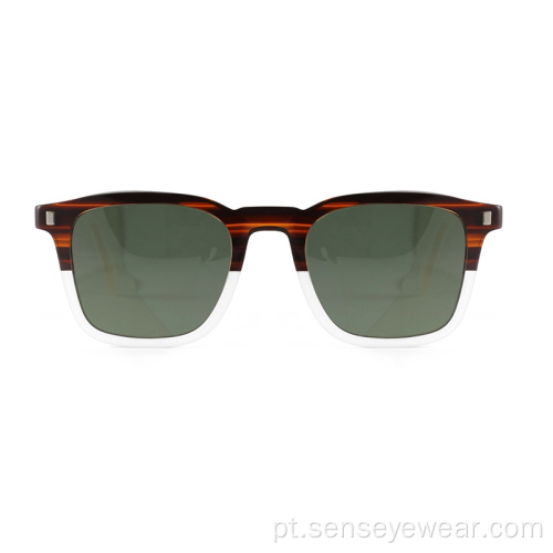 Óculos de sol da moda quadrada acetato vintage óculos de sol chanfrado